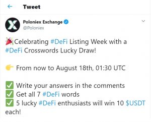 Poloniex Twitter 300x242 - جشن هفته ی لیست گذاری DeFi  با جدول کلمات DeFi!