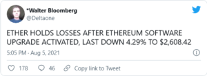 Screenshot 2021 08 05 at 18 03 39 Ethereum Spikes Pushing Up ADA XRP and BNB As London Hardfork Takes Place 300x110 - همانطور که هاردفورک لندن باعث افزایش قیمت اتریوم شده است، کاردانو، ریپل و بایننس کوین نیز در سایه آن رشد کرده است