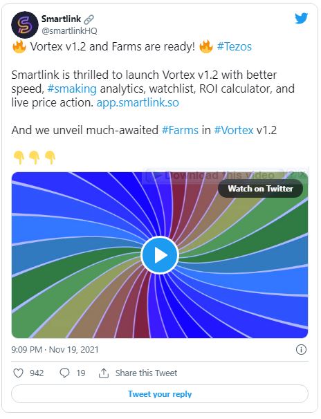 تزوس - راه اندازی Vortex با کشاورزی بازده، توسط اکوسیستم Smartlink مبتنی بر تزوس!